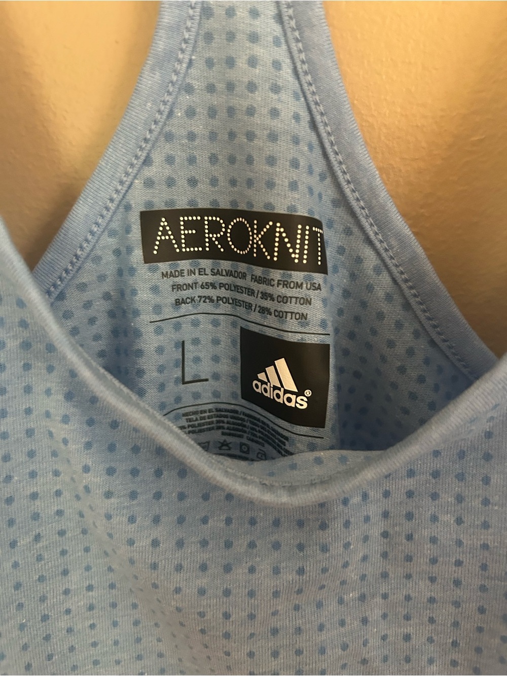 adidas Light Blue Racerback Performance Tank - Picture 2 of 2